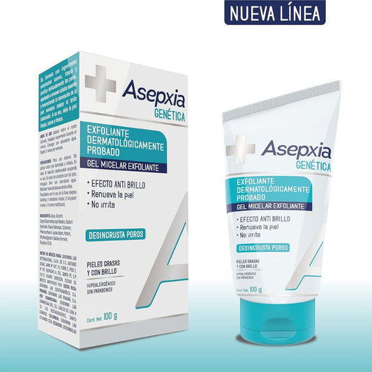 Asepxia Genética Gel Micelar Exfoliante - Pieles Grasas y con Brillo - 100 g