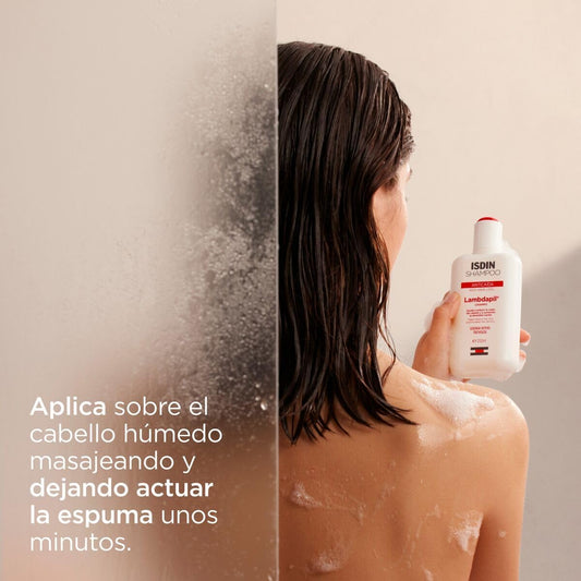 ISDIN Shampoo Lambdapil Anticaída (200 ml) – Caja con 12 sobres