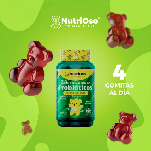 NutriOso Probióticos Sabor Manzana para Niños (100 gomitas)