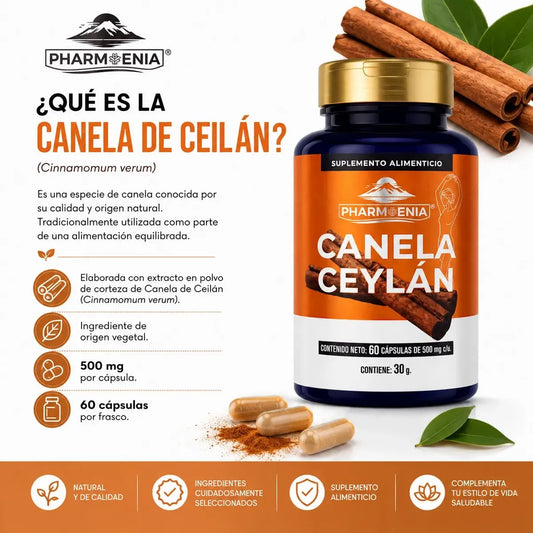 Canela Ceylán - Pharmoenia (60 Cápsulas)
