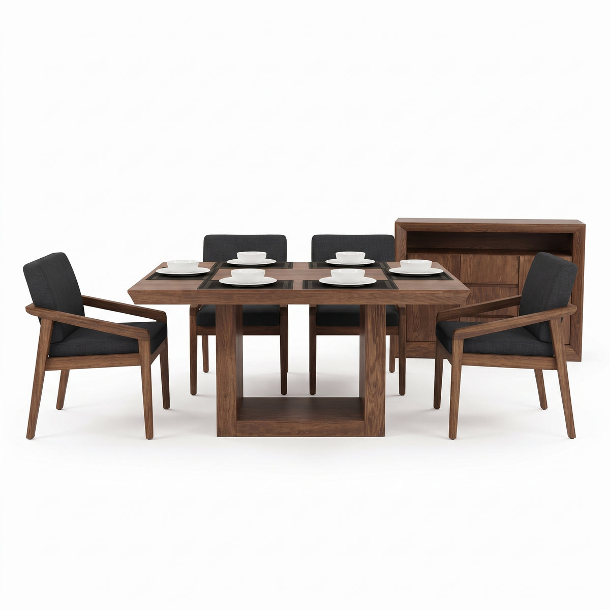 Comedor Chico Moderno - color Café Oscuro (4 sillas)