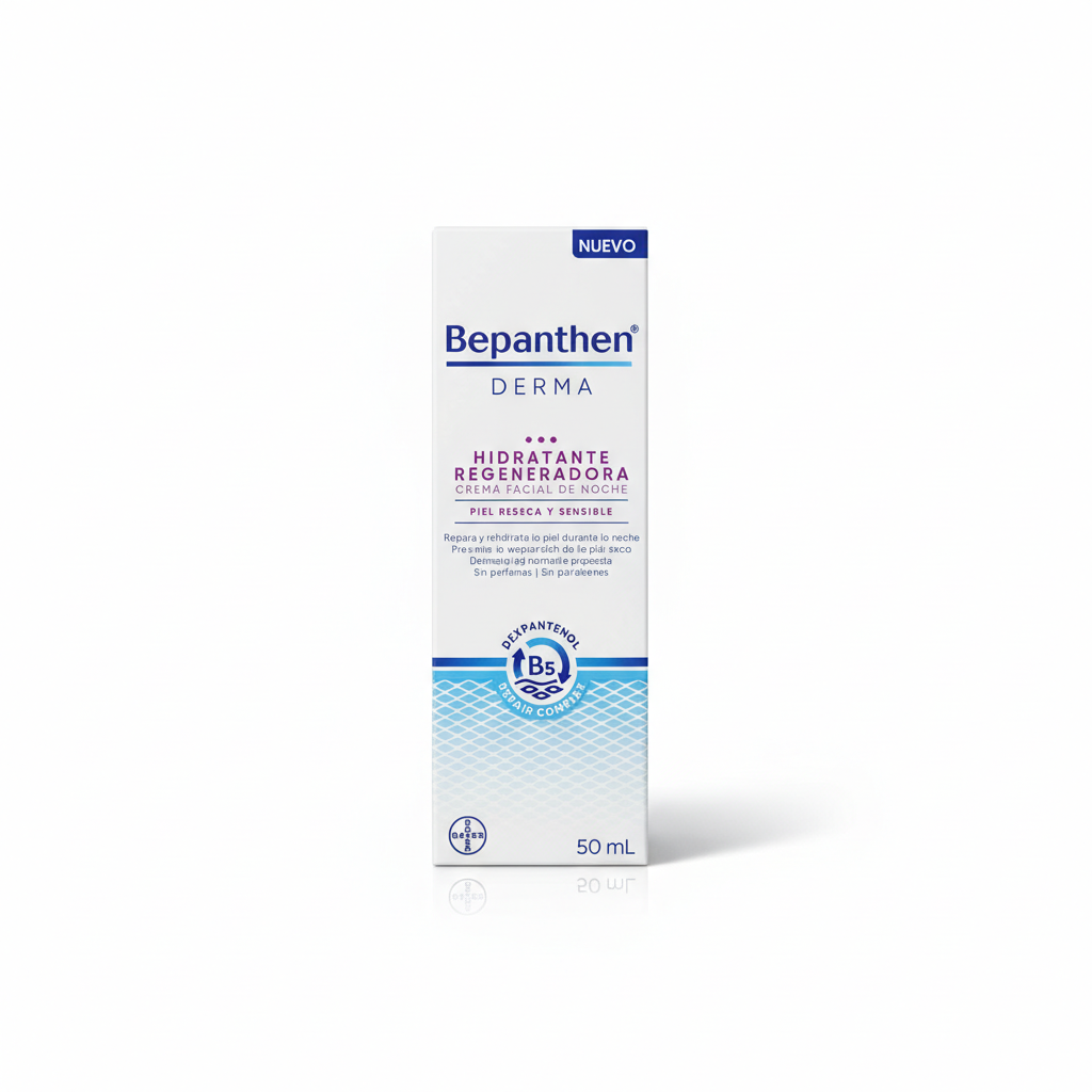 Bepanthen Derma Crema Hidratante Regeneradora de noche - Piel Seca y sensible (50 ml)
