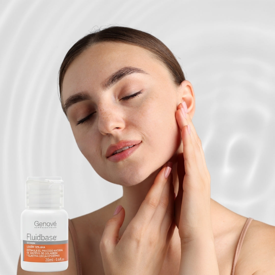 Fluidbase 10% AHA - Loción exfoliante, hidratante y renovadora (200 ml) Pack 10 pzas 20ml