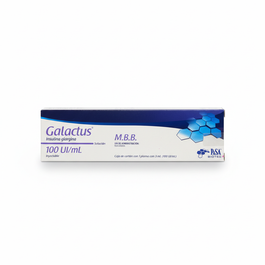 Galactus Insulina Glargina - Solución Inyectable (5 plumas con 3 ml C/U)