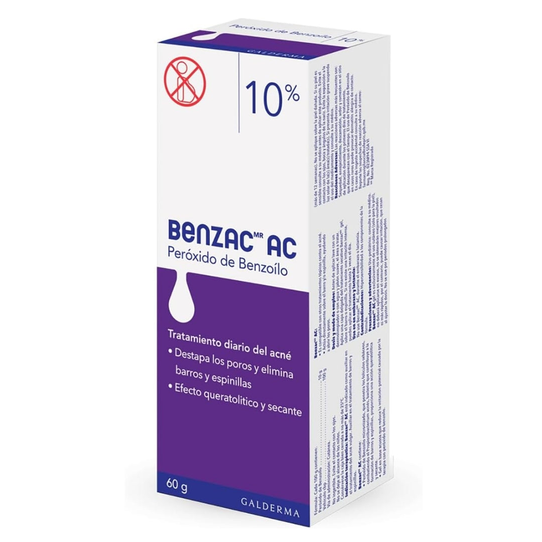 Galderma Benzac AC Gel 10% - Tratamiento diario del acné (60 g)