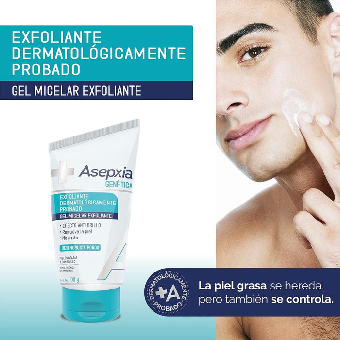 Asepxia Genética Gel Micelar Exfoliante - Pieles Grasas y con Brillo - 100 g