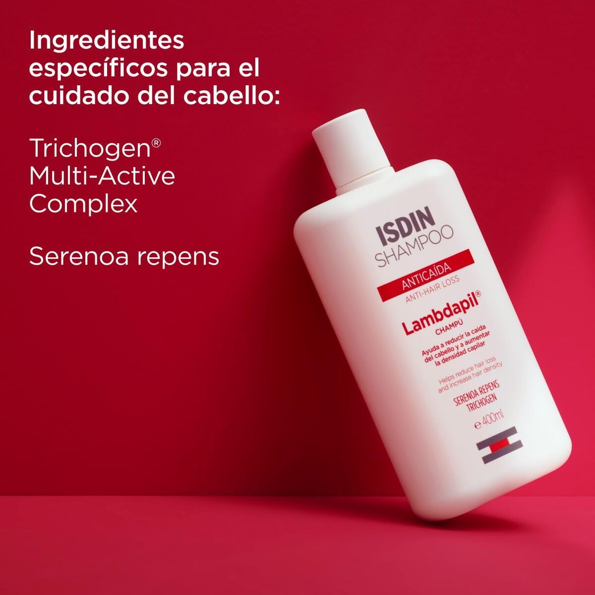 ISDIN Shampoo Lambdapil Anticaída (200 ml) – Caja con 12 sobres