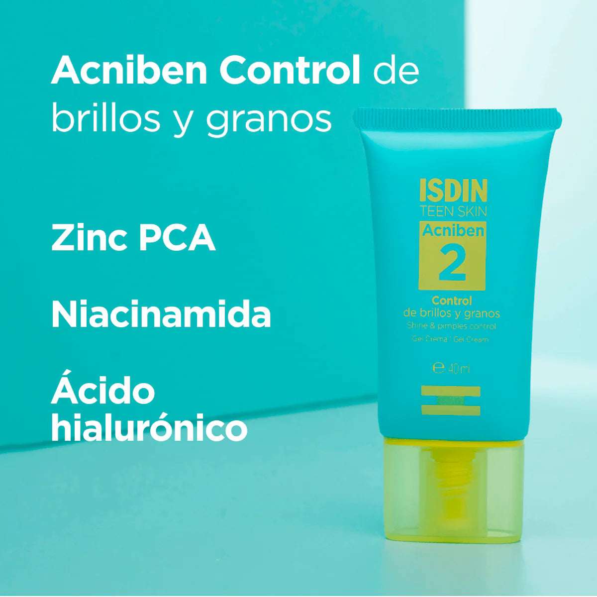 ISDIN Teen Skin Acniben 2 - Control de brillos y granos (40 ml)