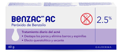 BENZAC AC Gel 2.5% (60 g) con Peróxido de Benzoilo