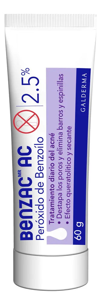 BENZAC AC Gel 2.5% (60 g) con Peróxido de Benzoilo