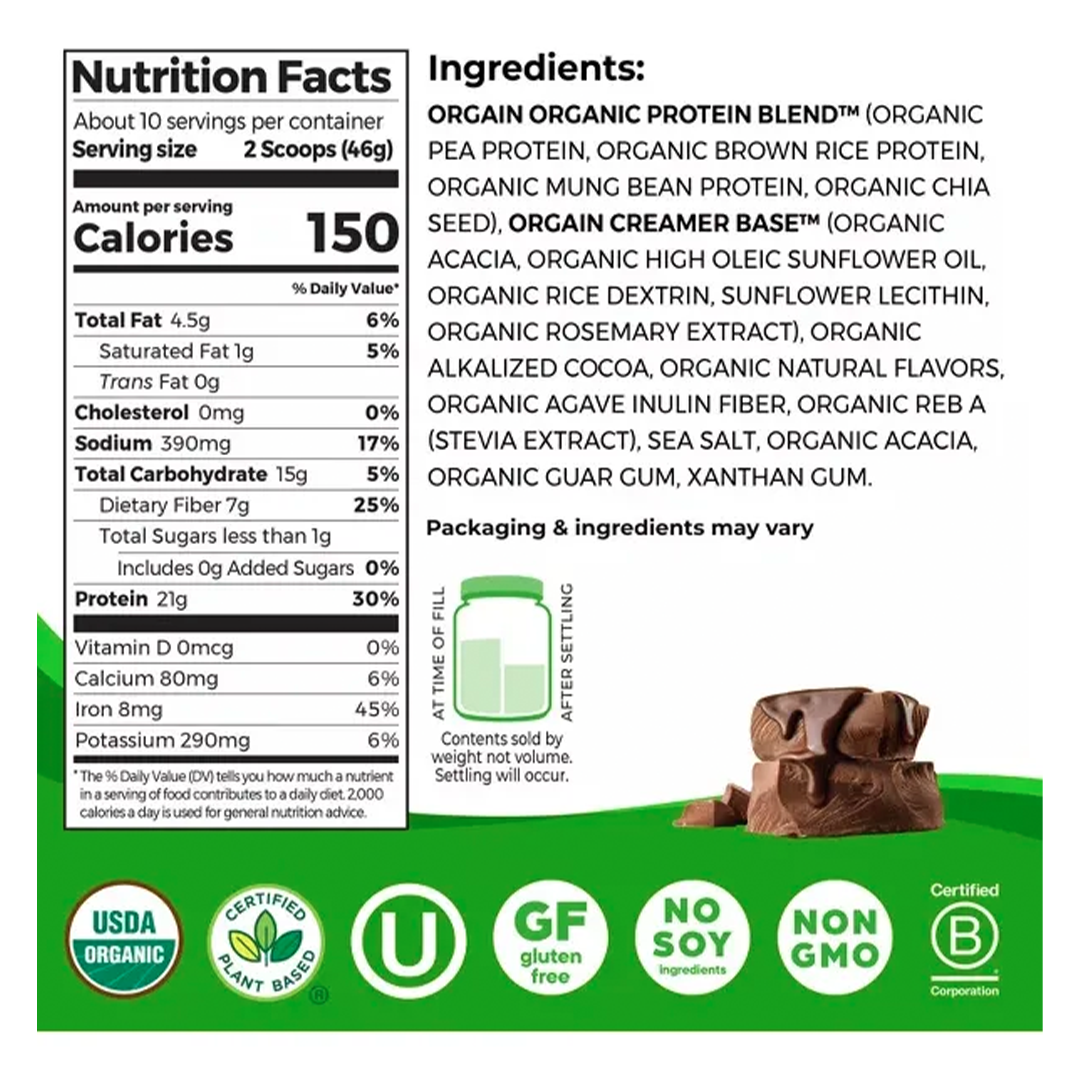 Orgain Organic Protein – Proteína cremosa sabor chocolate