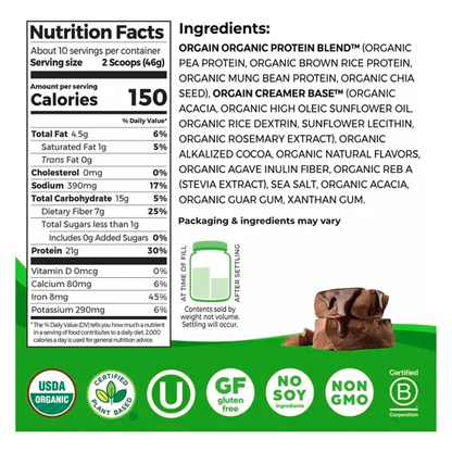 Orgain Organic Protein – Proteína cremosa sabor chocolate