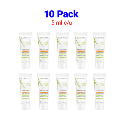 A-Derma Exomega Control Crema Emoliente (50 ml) – 10 Pack (5 ml c/u)