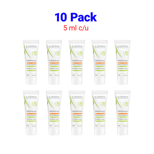 A-Derma Exomega Control Crema Emoliente (50 ml) – 10 Pack (5 ml c/u)