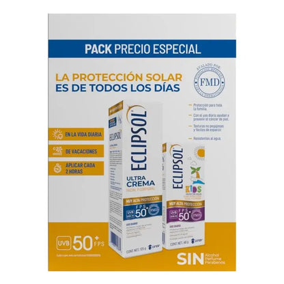 Dúo Protector Solar Eclipsol: Ultra Crema (125g) + Ultra Loción Kids (60g)