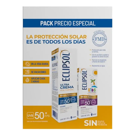 Dúo Protector Solar Eclipsol: Ultra Crema (125g) + Ultra Loción Kids (60g)