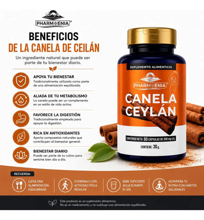 Canela Ceylán - Pharmoenia (60 Cápsulas)