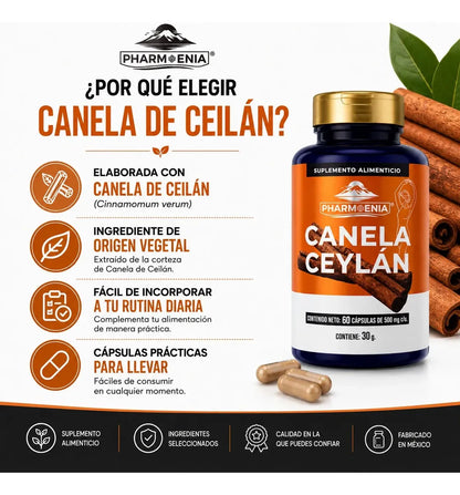 Canela Ceylán - Pharmoenia (60 Cápsulas)