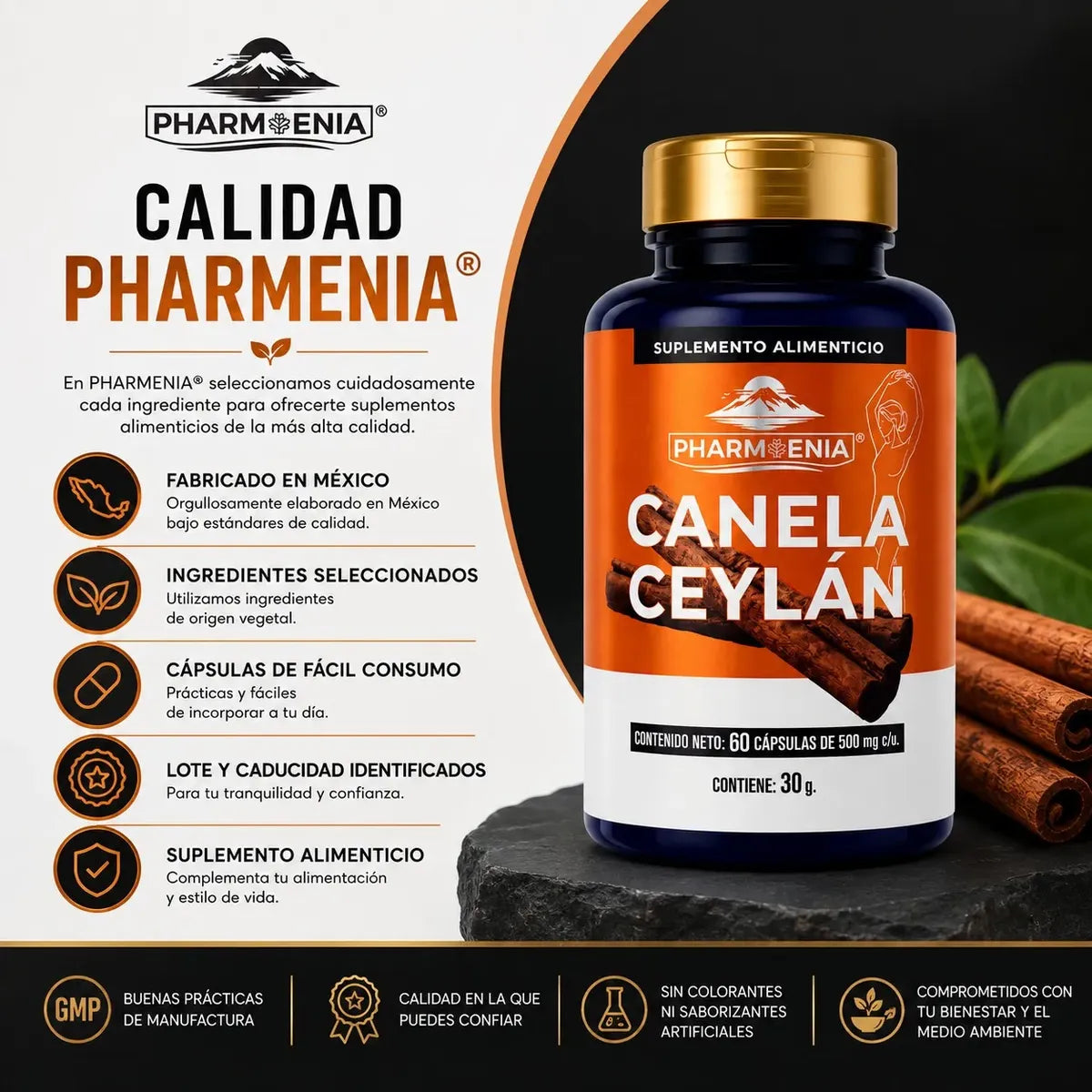 Canela Ceylán - Pharmoenia (60 Cápsulas)