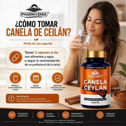 Canela Ceylán - Pharmoenia (60 Cápsulas)