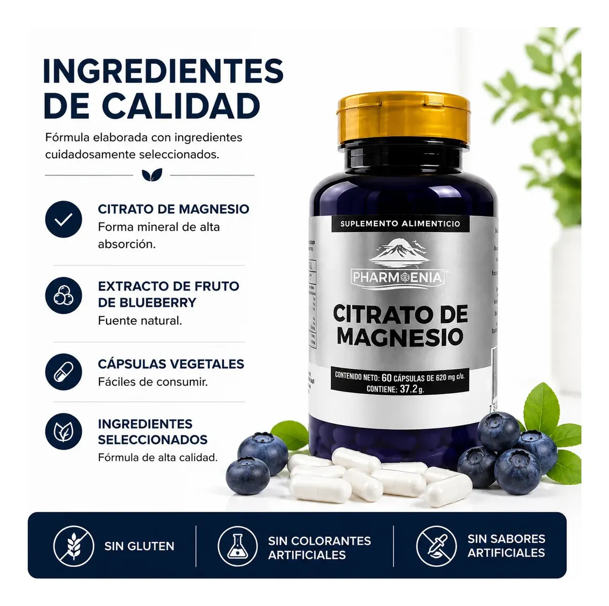 Citrato de Magnesio - Pharmenia (60 Cápsulas)
