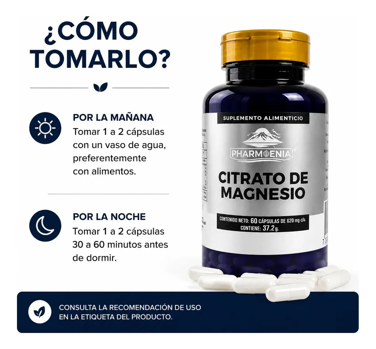 Citrato de Magnesio - Pharmenia (60 Cápsulas)