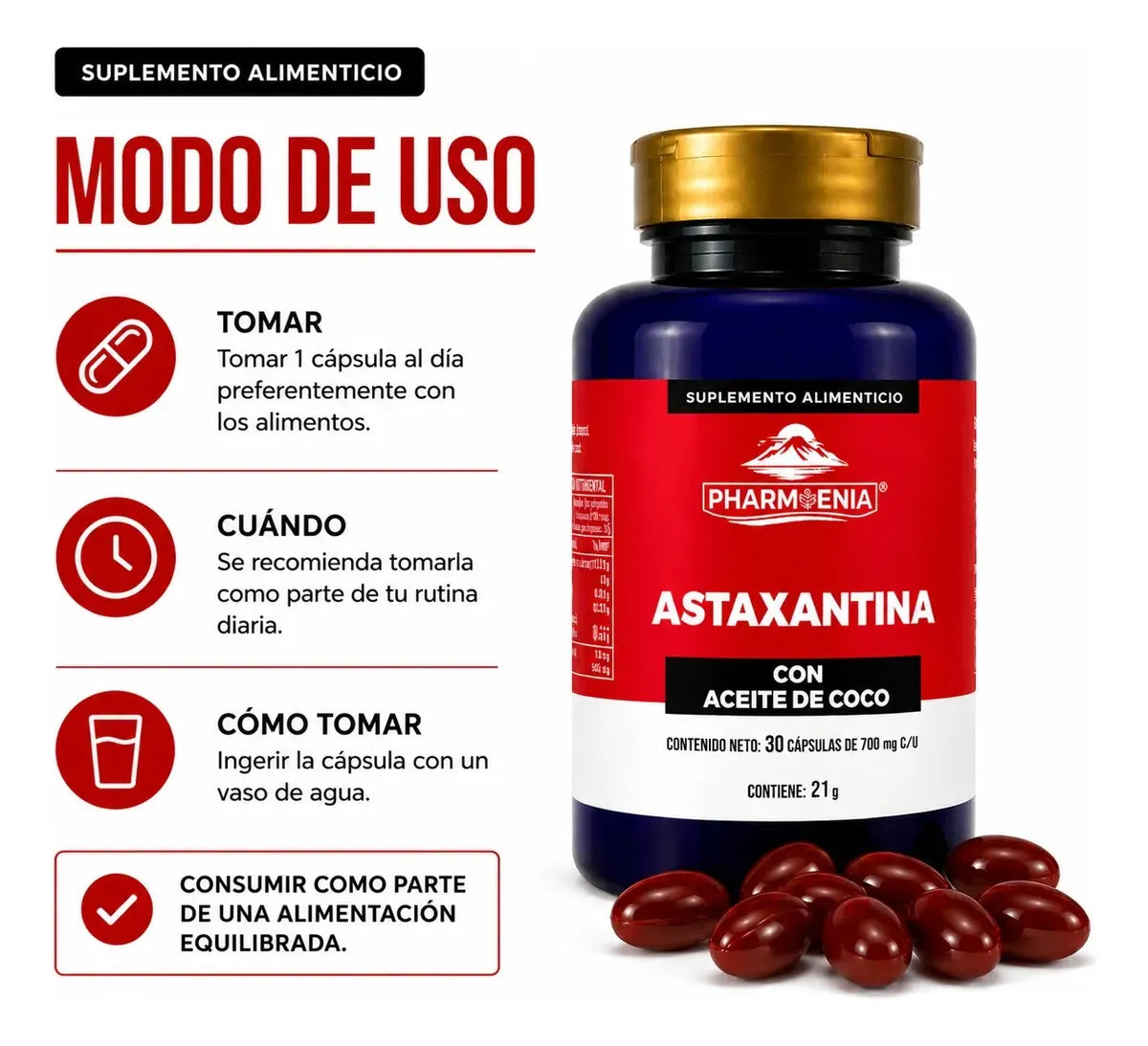 Astaxantina - Pharmenia (30 Cápsulas)