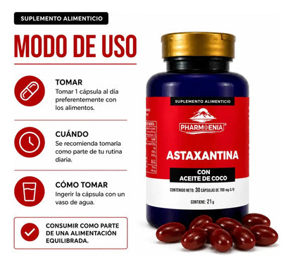Astaxantina - Pharmenia (30 Cápsulas)