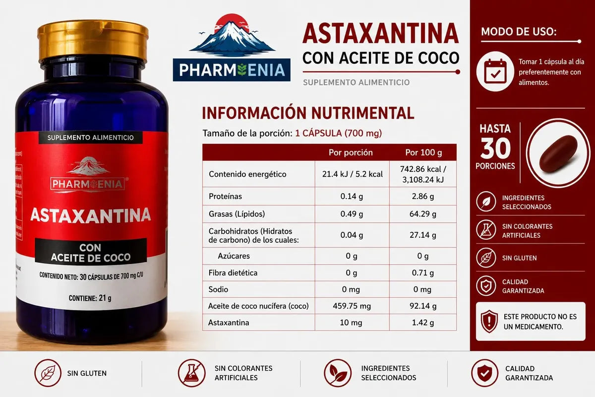 Astaxantina - Pharmenia (30 Cápsulas)