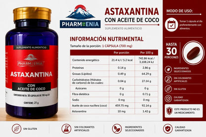 Astaxantina - Pharmenia (30 Cápsulas)