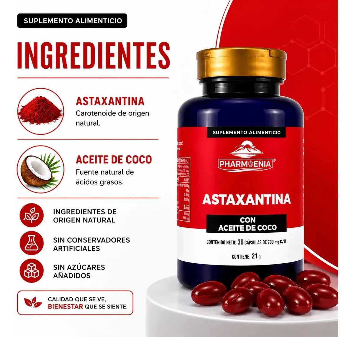 Astaxantina - Pharmenia (30 Cápsulas)