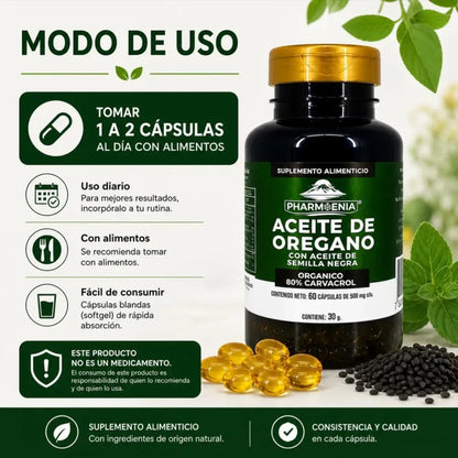 Aceite de Orégano - Pharmenia (60 Cápsulas)