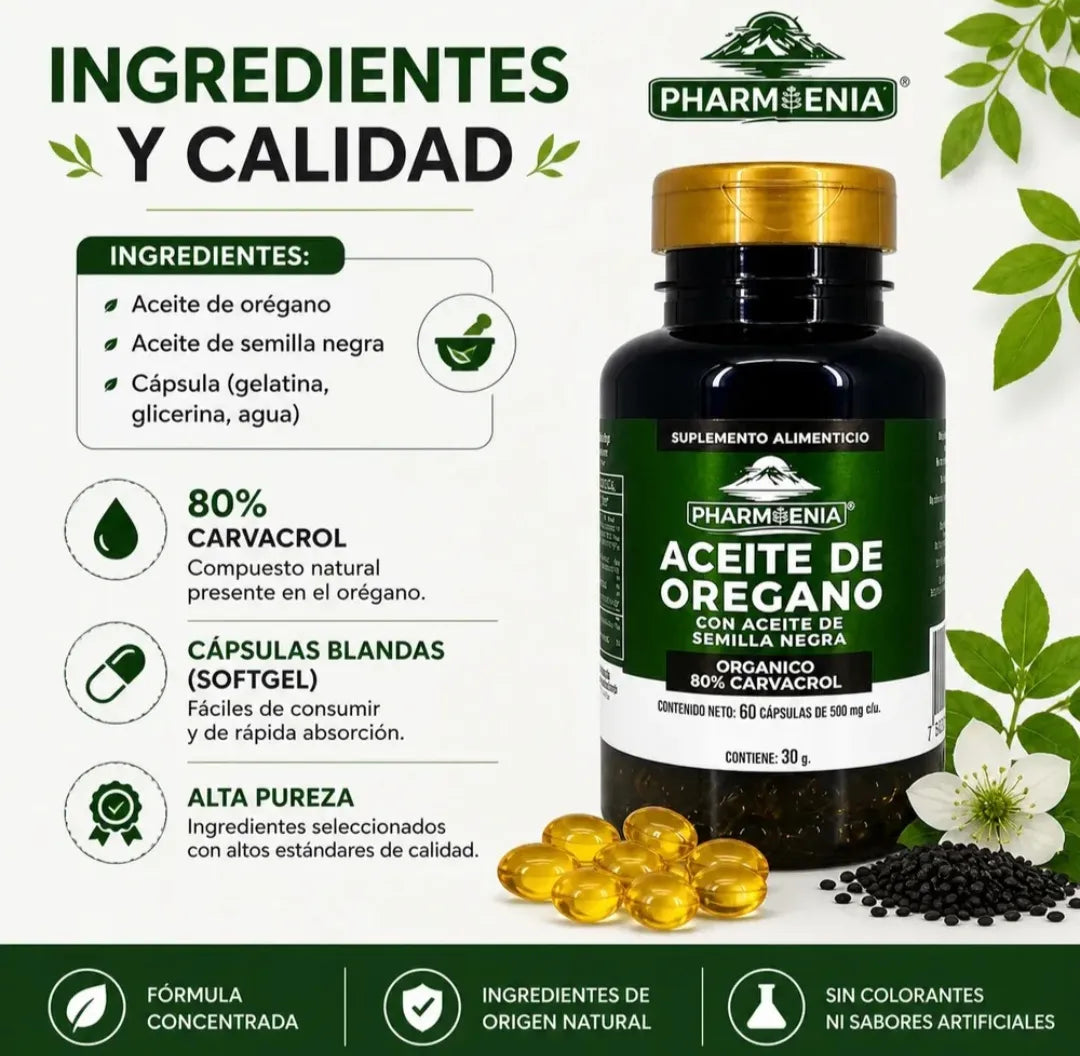 Aceite de Orégano - Pharmenia (60 Cápsulas)