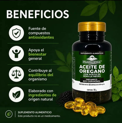 Aceite de Orégano - Pharmenia (60 Cápsulas)
