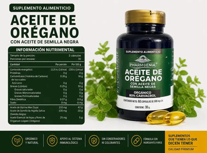 Aceite de Orégano - Pharmenia (60 Cápsulas)
