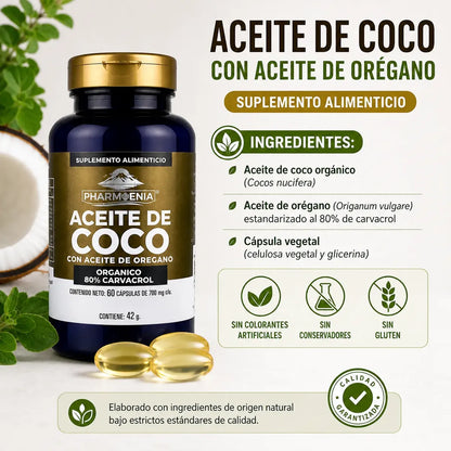 Aceite de Coco - Pharmenia (60 Cápsulas)