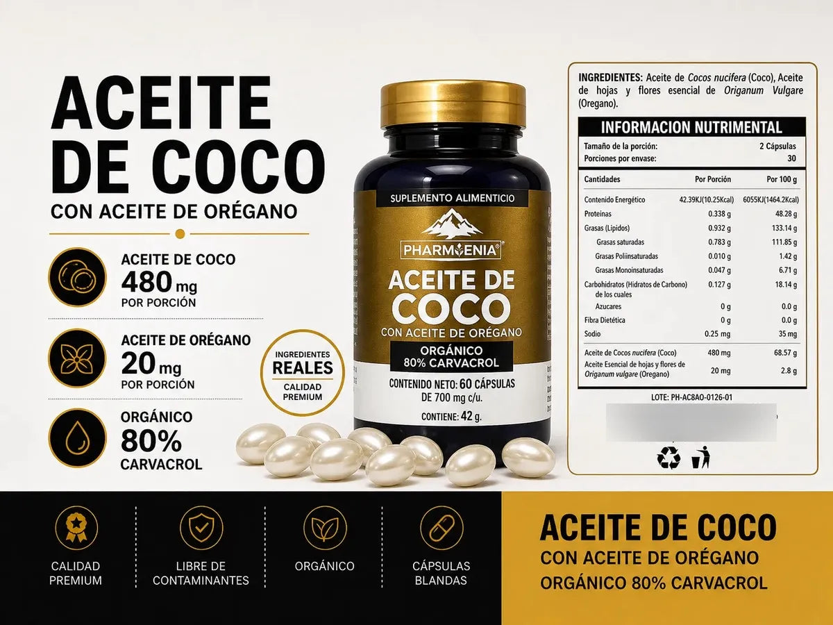Aceite de Coco - Pharmenia (60 Cápsulas)