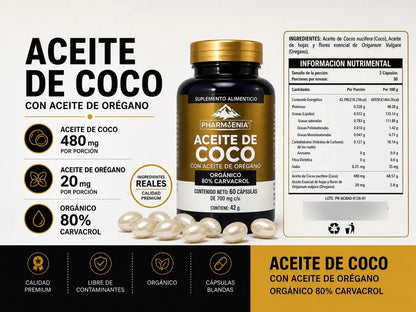Aceite de Coco - Pharmenia (60 Cápsulas)