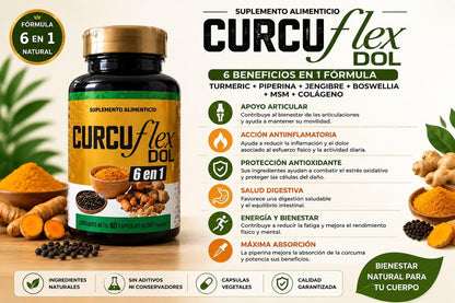Curcuflex Dol 6 en 1 - Pharmenia (60 Cápsulas)
