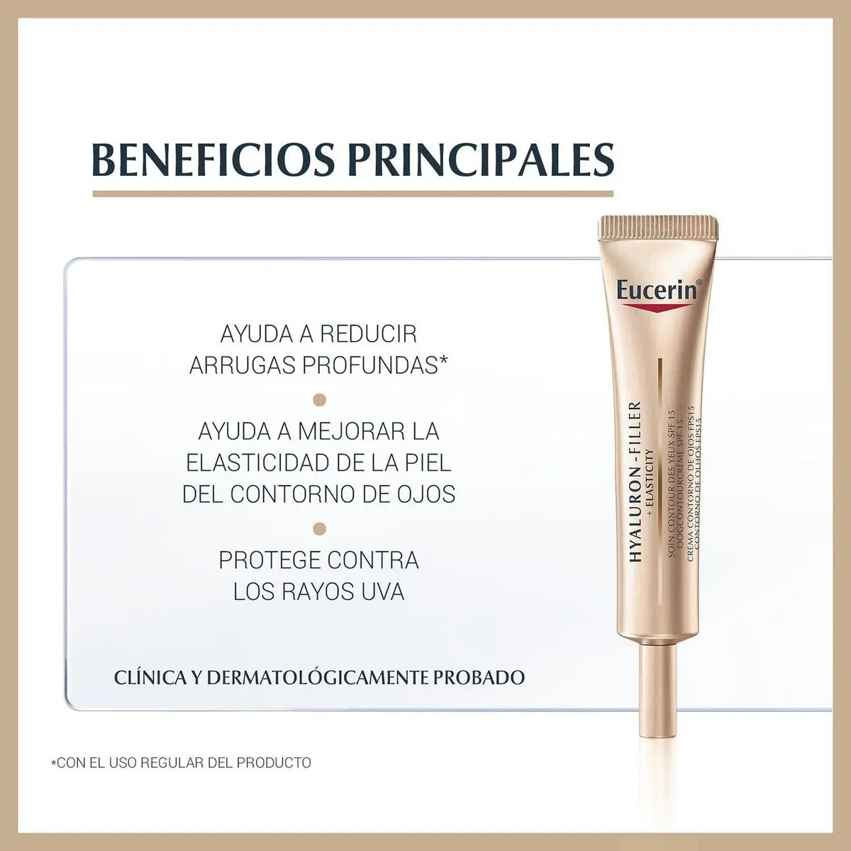 Eucerin Hyaluron Filler + Elastisity - Crema contorno de ojos FPS 15 (15 ml)