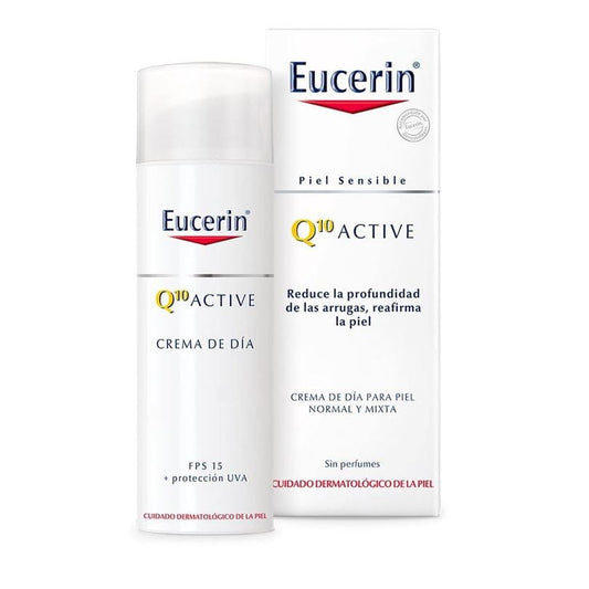Eucerin Q10 Active Crema Facial Fluida Antiarrugas FPS 15 (Piel Normal a Mixta) - 50 ml