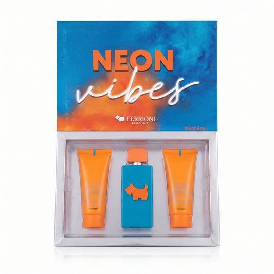 Estuche de Regalo Ferrioni Parfums - Neon Vibes (Set de Fragancia y Cuidado Personal)
