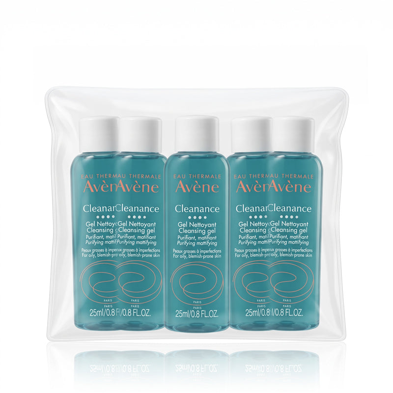Eau Thermale Avène Cleanance Gel Nettoyant (Cleansing Gel) - Pack de 6 Botellas de 25 ml / 0.8 FL. OZ. c/u