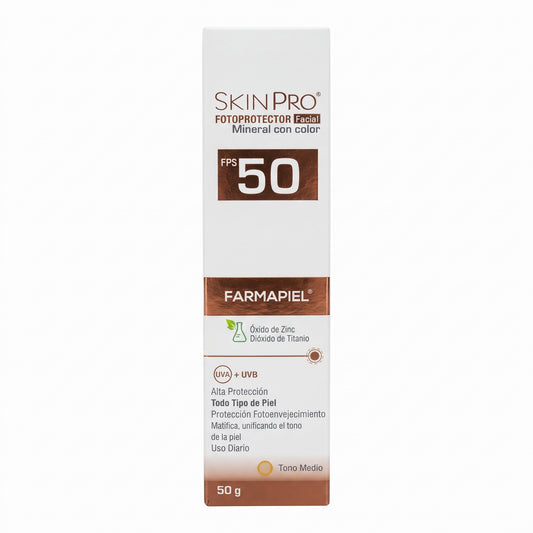 Farmapiel SkinPro Fotoprotector Facial Mineral con Color FPS 50 (50 g)