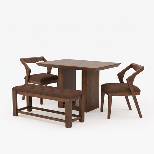 Comedor Chico Moderno - color café (3 sillas/1 banco)