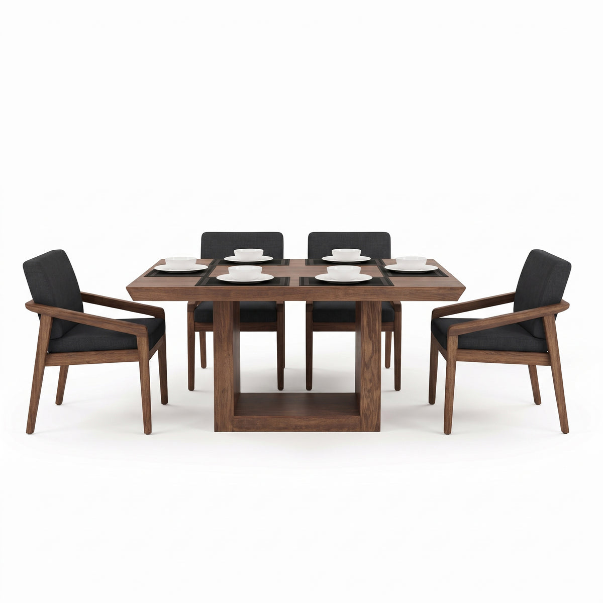 Comedor Chico Moderno - color Café Oscuro (4 sillas)