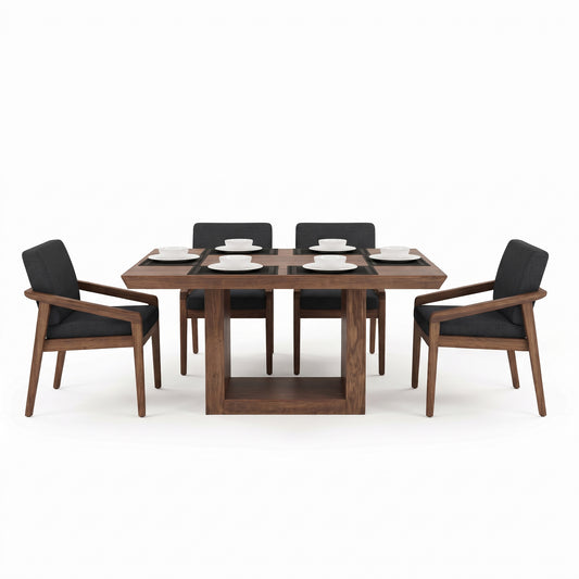 Comedor Chico Moderno - color Café Oscuro (4 sillas)