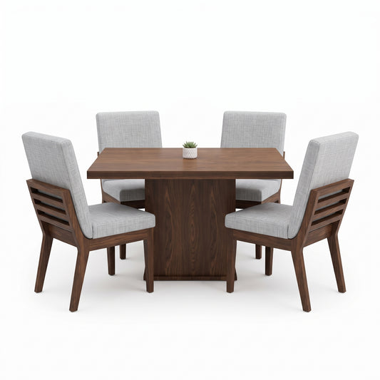 Comedor Chico Moderno - color Gris Plata (4 sillas)