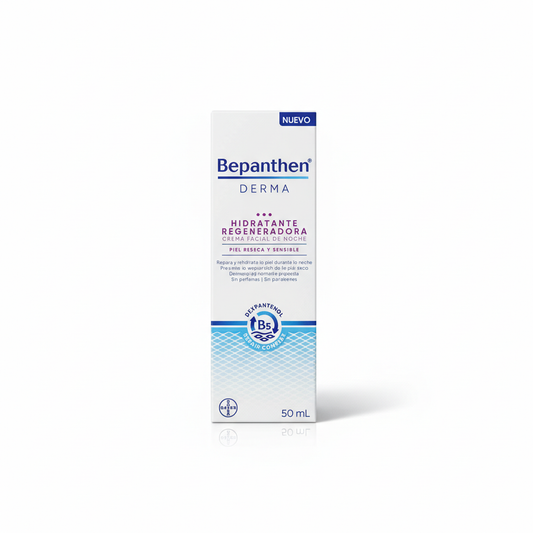 Bepanthen Derma Crema Hidratante Regeneradora de noche - Piel Seca y sensible (50 ml)