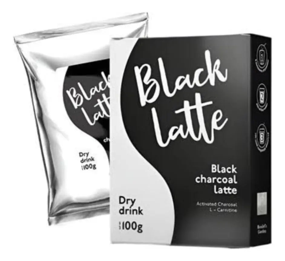Black Latte - Black Charcoal Latte (Bebida en Polvo con Carbón Activado y L-Carnitina) - 100 g